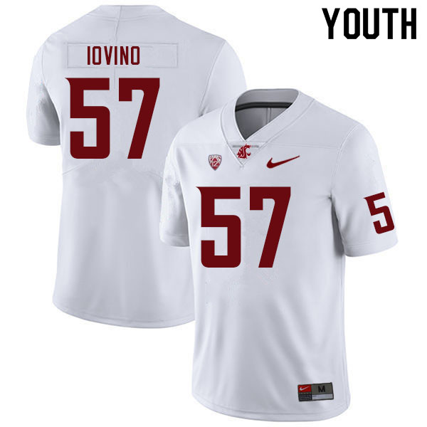 Youth #57 Giovanni Iovino Washington State Cougars College Football Jerseys Sale-White
